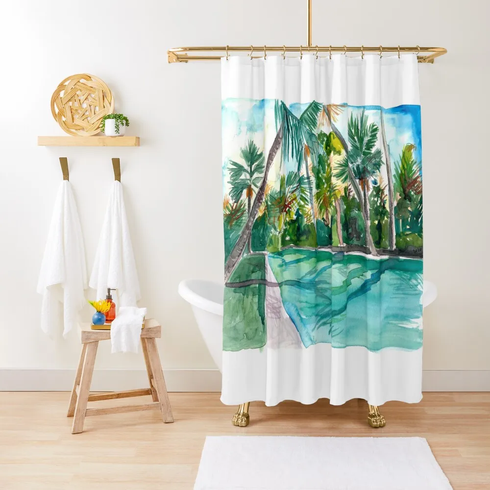 

The Cool Quiet Key West Florida Pool Shower Curtain Bathtub Window Curtain