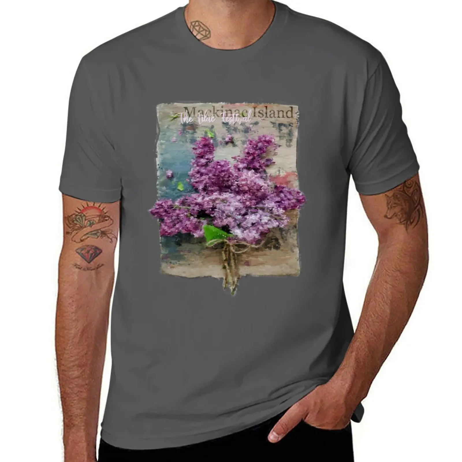 

Lilac Island Mackinac Festival T-Shirt Classic Graphic Short Sleeve Top