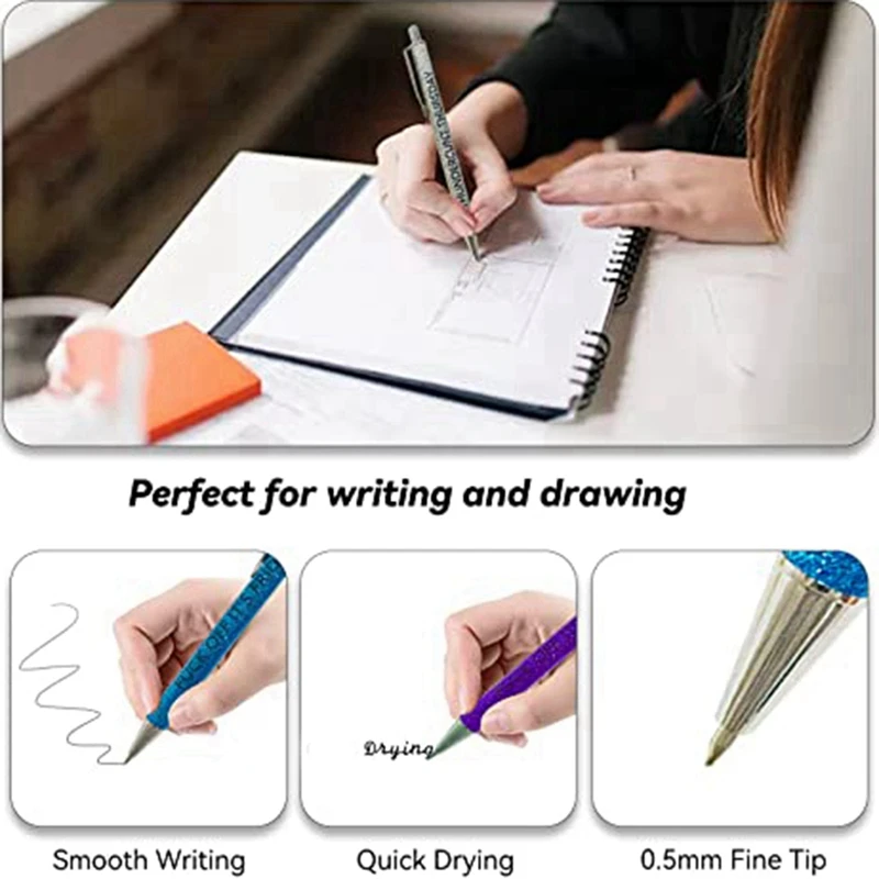 7 Pen Everyday Work Office Ballpoint Pen Set Description Adult Attitude Office Gift For Coworkers And Friends