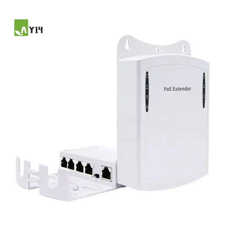 

AY14 -5 Port Waterproof POE Extender 4 Port Repeater 100/1000Mbps Outdoor Network IP55 VLAN 44-57V For POE Camera Wierless AP
