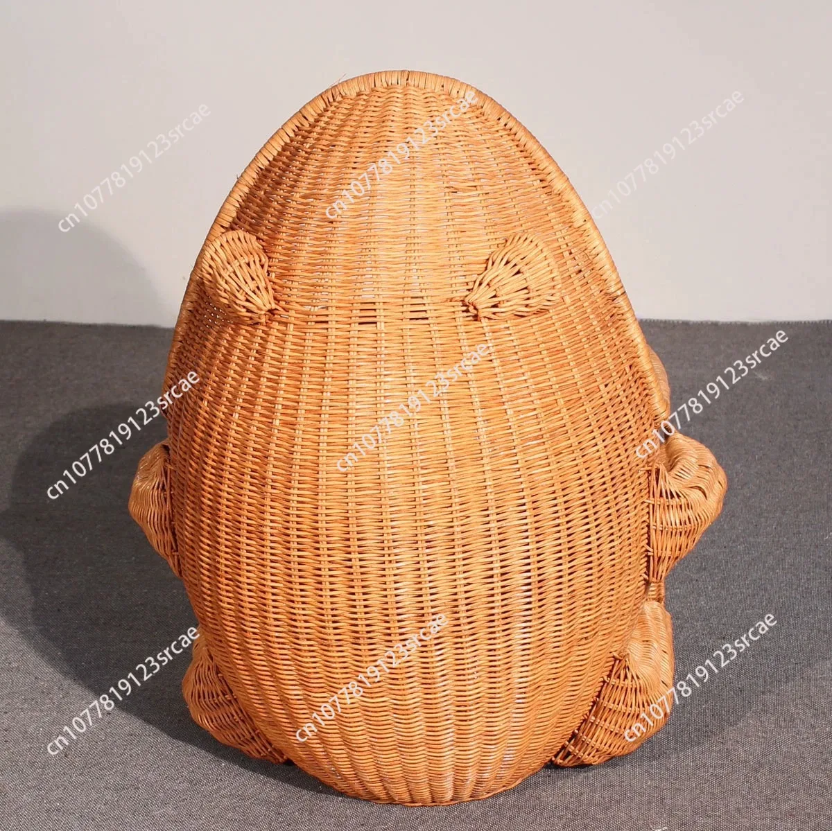 Rattan handmade frog towel storage basket Indonesian rattan sundries toy basket hotel room bathroom dirty clothes basket