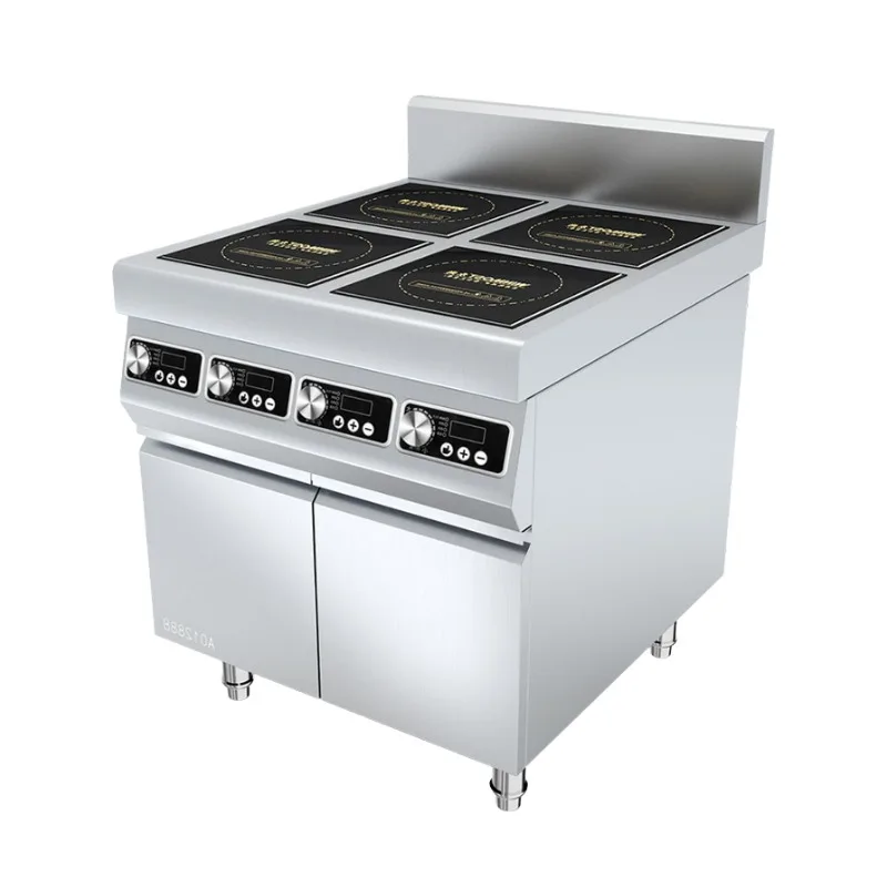 

Wholesale Commercial High Power 3.5KW*4 Four Burner Vertical Induction Cooker 380V Even Heating