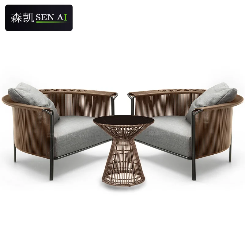 

Outdoor sofa balcony rattan sofa courtyard open-air leisure rattan chair