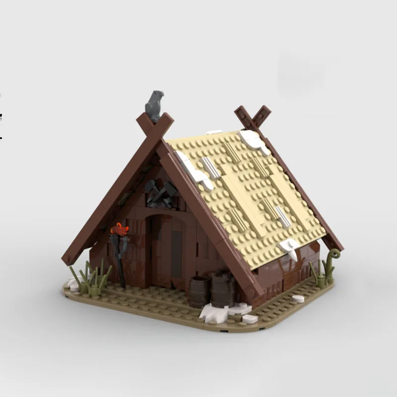 MOC building blocks toys Medieval Vikings Cottage Village Gate Series Model Creative assembly toy set Holiday gift for all archi