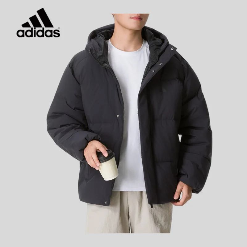 Adidas Down Jacket Men's 2026 Winter New Black Loose Sports Casual Jacket LE4955