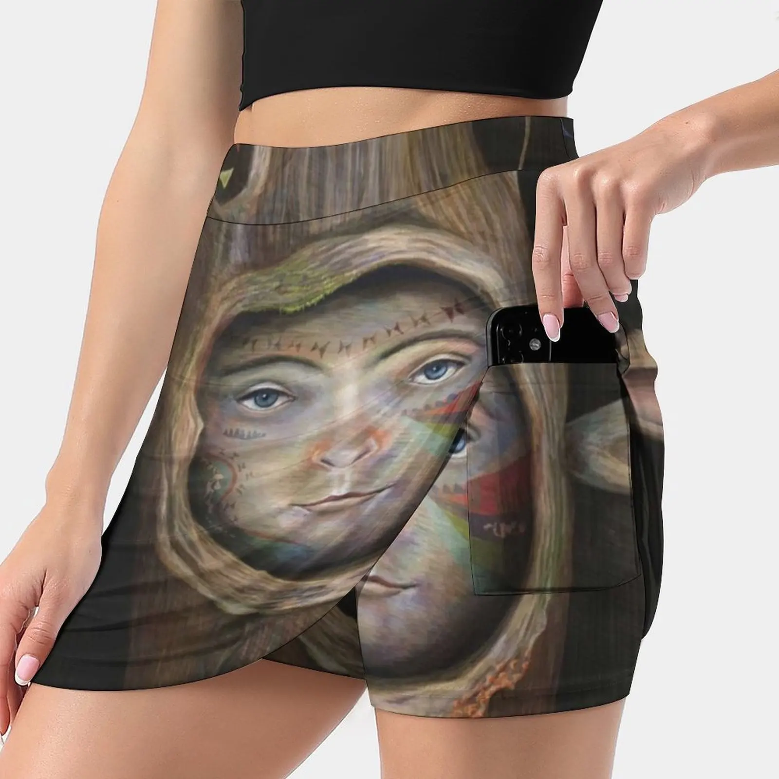 

Tree Life Women's skirt Aesthetic skirts New Fashion Short Skirts Tree Butterflies Surreal Whimsical Corel Painter Portrait