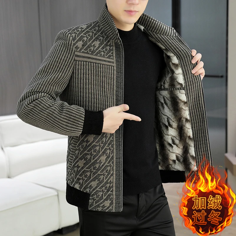

Осень-зима 2022, толстая теплая шерстяная куртка, мужская корейская повседневная деловая короткая шерстяная куртка с воротником-стойкой, уличное пальто