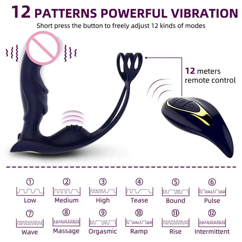 Penianana Butt Plugs Without Hands Penis Nozzle 3in1 Butt Plug With Vibration Sex Tool Men Women Vibrator Wine Big