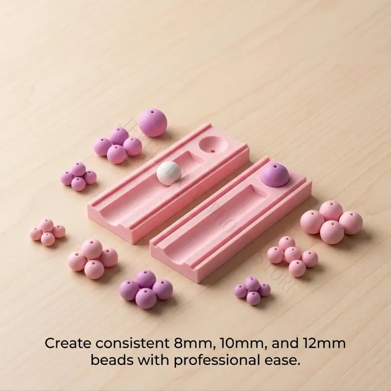 R7UF Polymer Clay Ball Rolling Mold Tool in PLA for Jewelry Making and DIY Clay Crafts, Manual Channel Design for Bead Shaping