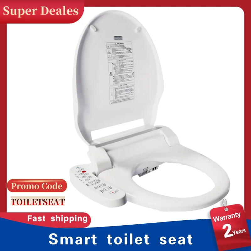 Smart Toilet Bidet Cover For Bathrooms Heated Seat Slow Close Warm Dryer Wash Warm Water Night Light Smart Toilet Seat For WC