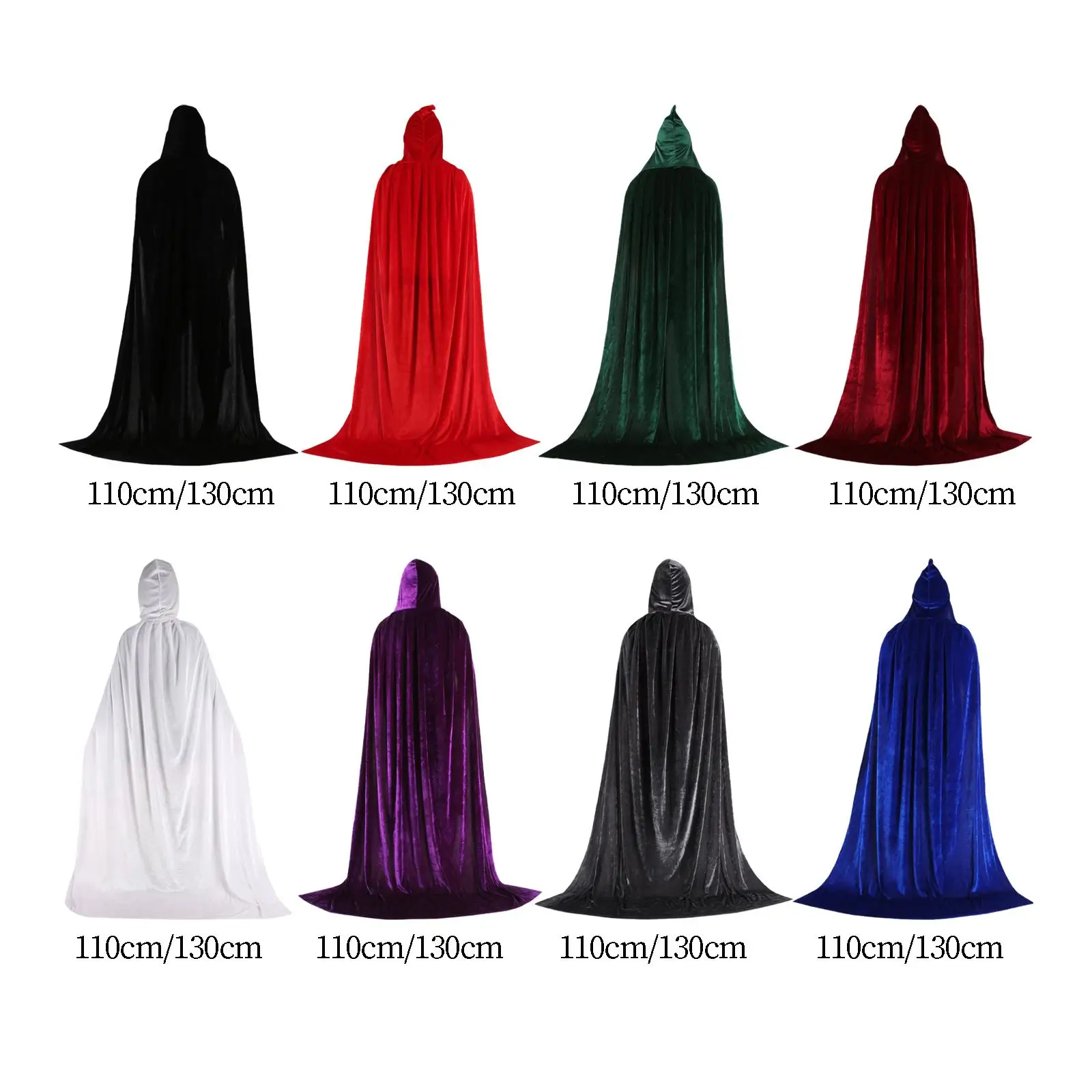 

Children Velvet Hooded Cloak Long Halloween Cosplay Cape Robe for Gothic Stage Dress Up Winter Party