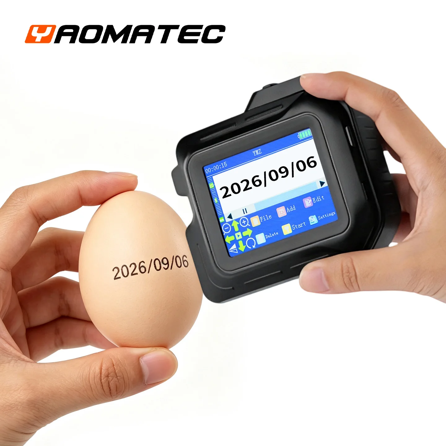 Yaomatec D98 12.7mm Mini Thermal Portable Printer for Curved Surface Tubular Bottle Cup Variable QR Code Barcode Data Printing