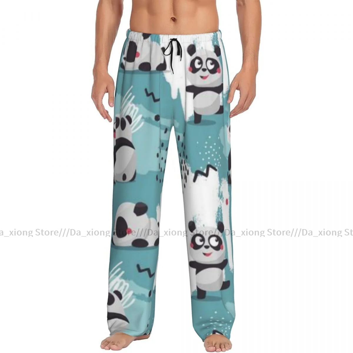 Pantalones de pijama de Panda escandinavo para hombre, pantalones de dormir para hombre, pantalones de salón para hombre