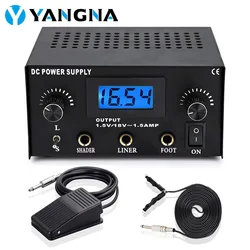 YANGNA Professional Tattoo Power Supply Kit Dual Outpute LED Digital Display Tattoo Power for Rotary & Coil Tattoo Machine