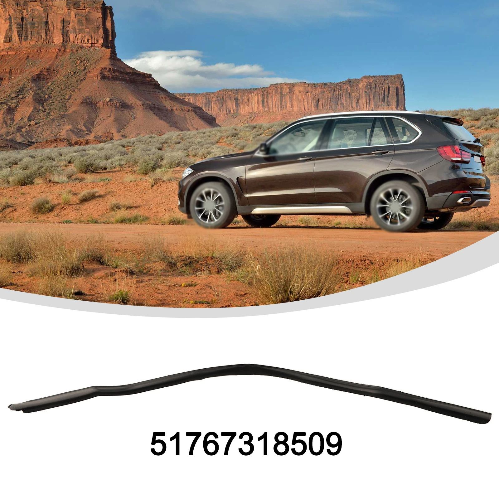 Door Front Seal for Left Rear Door of For BMW For X5 2014 through 2018 Model Years OEM 51767318509 Compatible Replacement