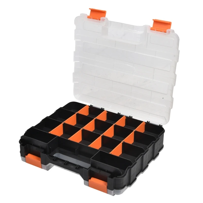 Double Side Tools Box Hardware Tool Container Bin Small Parts Storage Case Plastic Sorting Box Display Storage Case D2RD