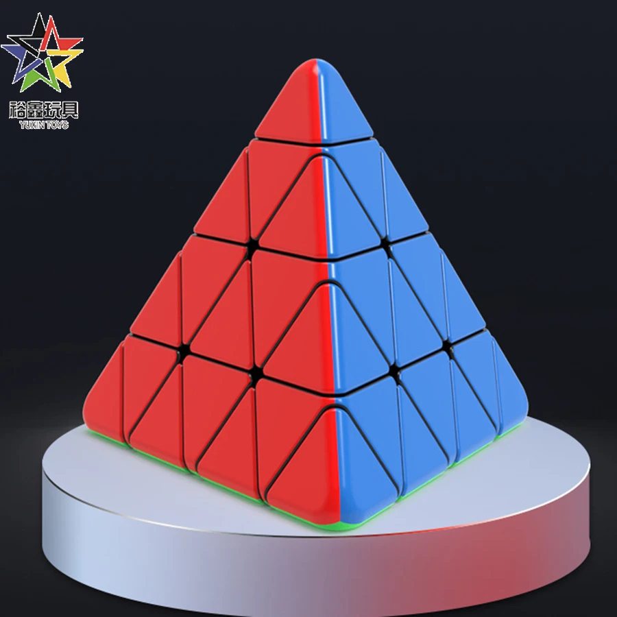 YuXin Little Original Magic Cube Pyramid 4x4x4 Noraml Speed Cube Pyramorphix Stickerless Professional Educatioanl Logic Toy Game