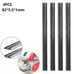 Aço carbono plaina lâmina, reversível madeira plaina, ferramentas mecânicas, plaina elétrica, acessórios para madeira, 82mm, 4 pcs