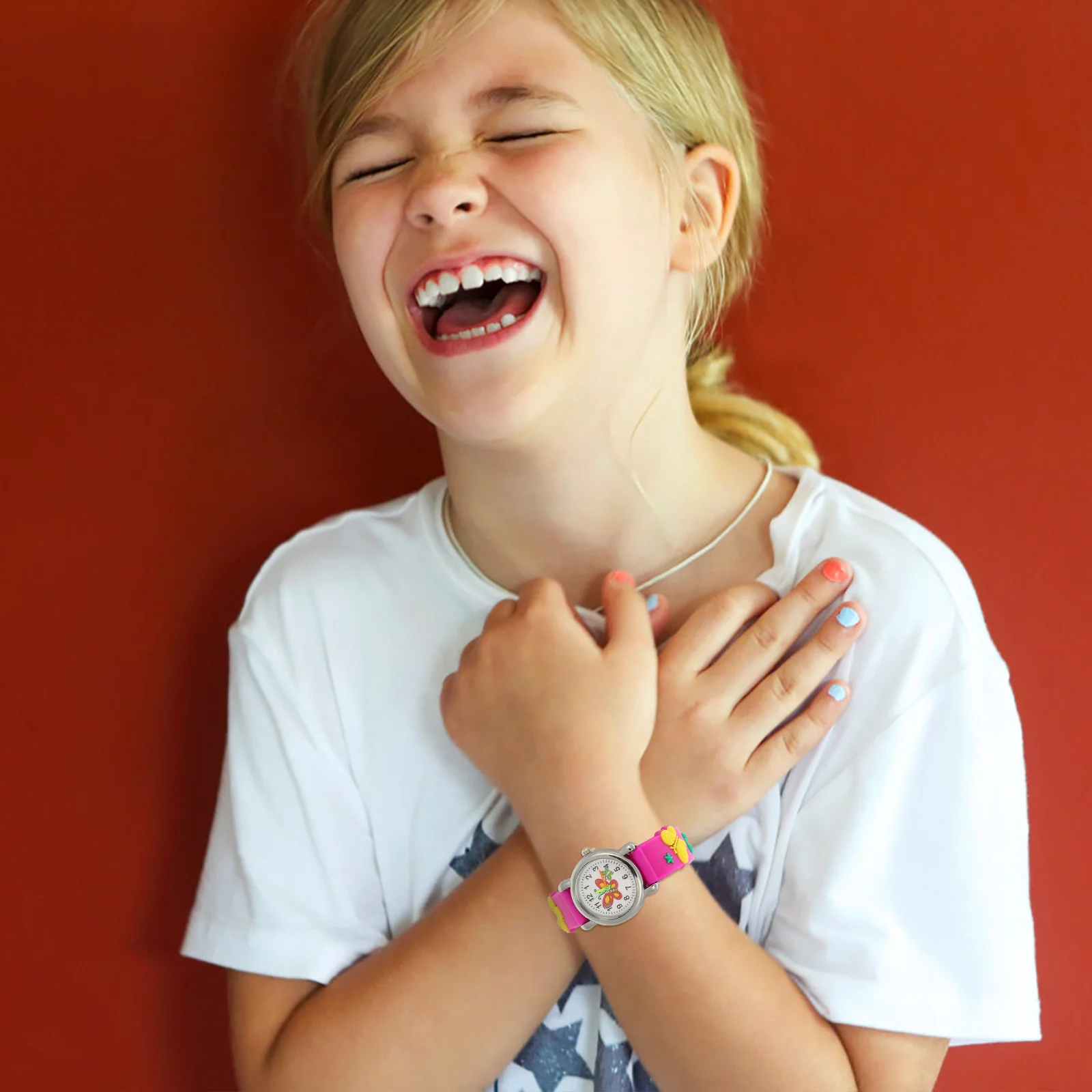 ساعة فراشات كرتونية للفتيات بحزام مريح قابل للتعديل للأطفال، توقيت دقيق، ساعة يد للأطفال #2