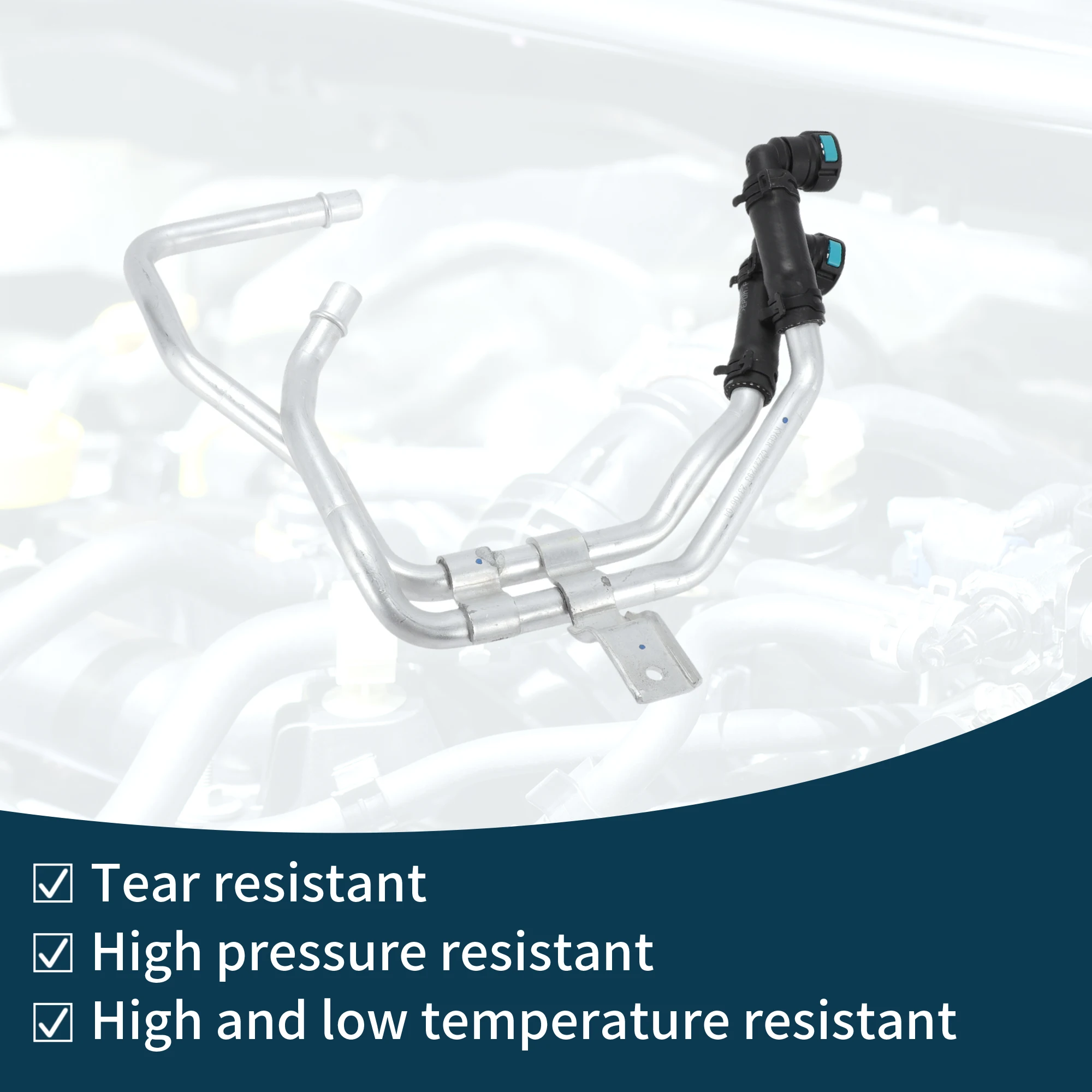 Motoforti Radiatorslang Verwarmingsslang nr. C2Z27293 voor Jaguar XF 2.0T 12-15 Plastic Ijzer Warmwaterleiding Zwart SilverTone 1 St