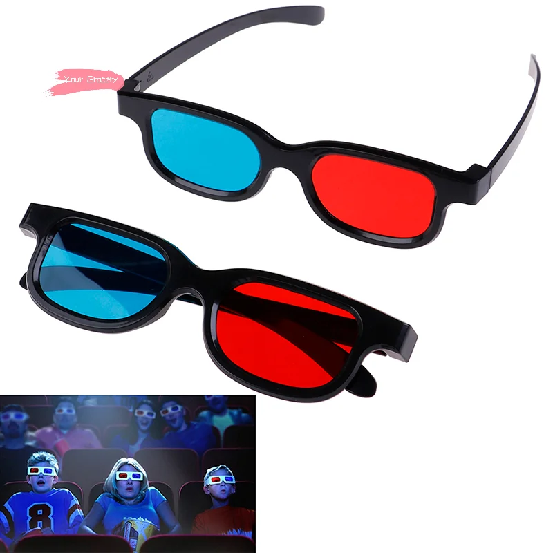 Y-1Pcs PET Red Blue 3D Glasses Universal Full Frame For Dimensional Anaglyph Movie Game