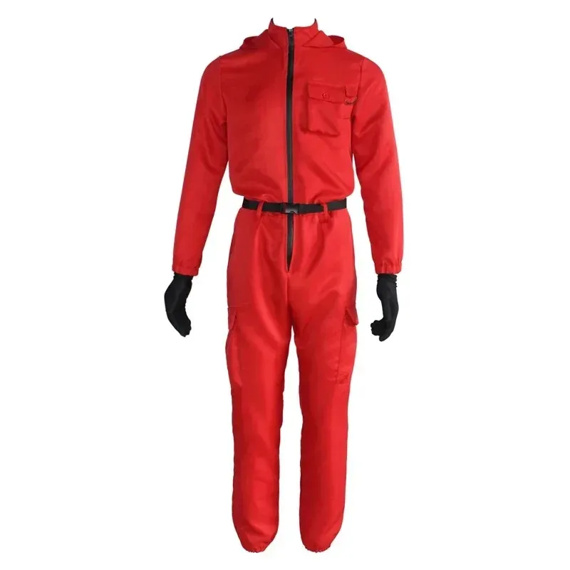 Men Red Jumpsuit Cosplay Costumes Red Suit Adult Outfit Halloween