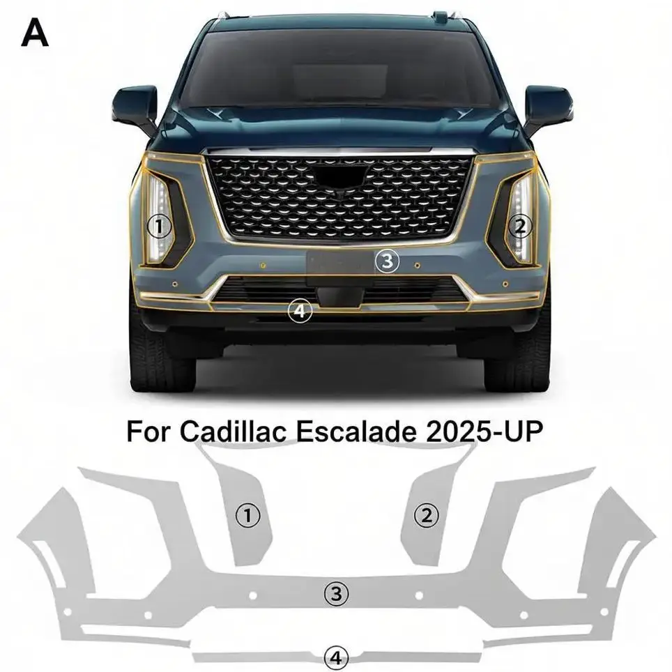 For Cadillac Escalade 2025-UP TPU Paint Protection Film Self-Healing Clear Bra Pre-cut PPF Kit Car Body Anti-Scratch Resistant
