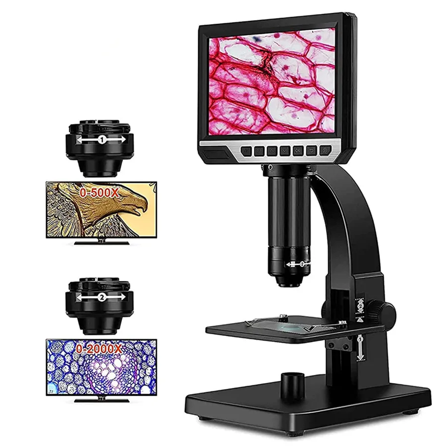 Microscópio Digital para Solda Industrial Amplificação Contínua Magnifier Lupa Eletrônica Usb 7in 2000x