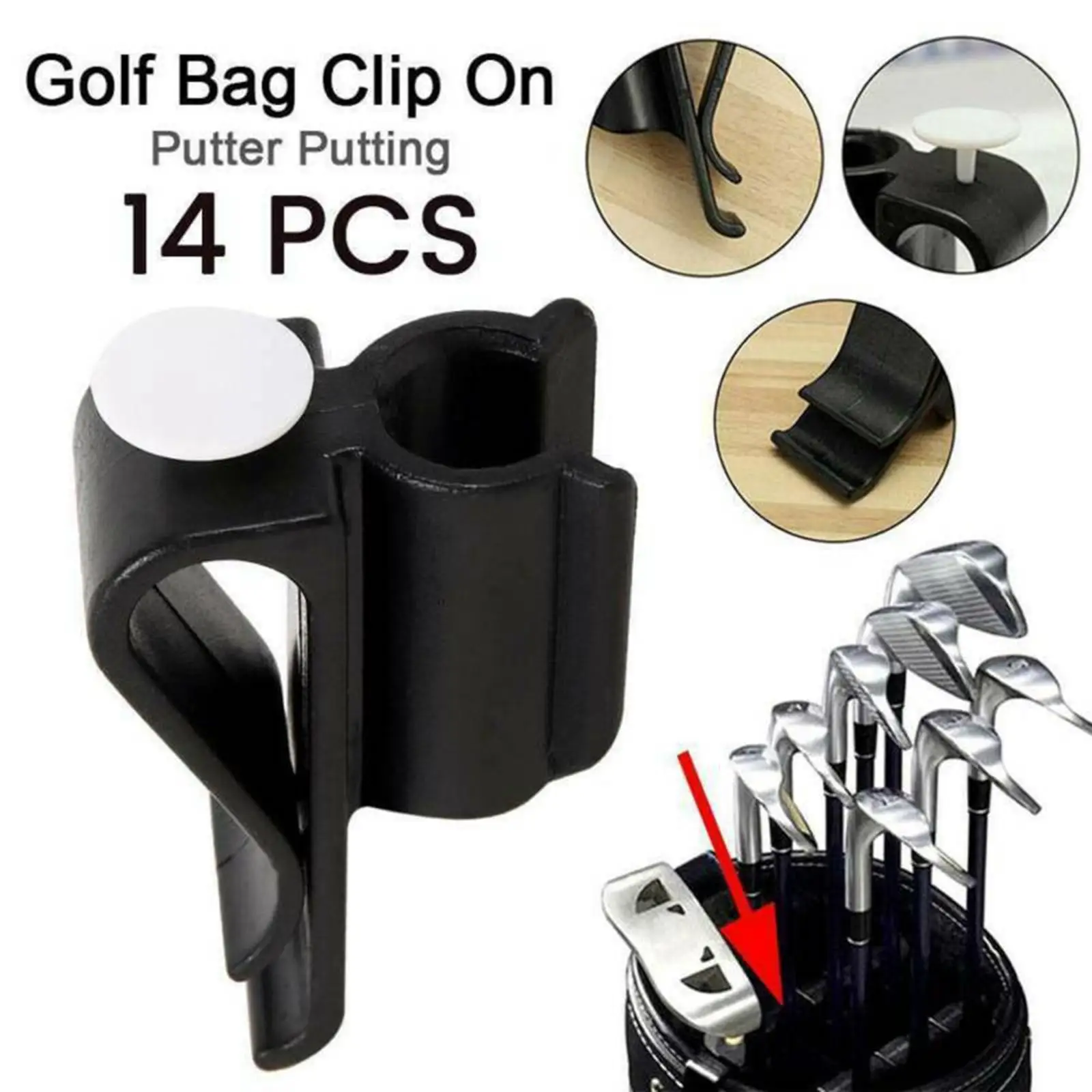 Golf Bag Clip Holder Durable Golf Putter Clamp Holder Club Clip Ball Organizer for Golf Training Equipment Accessories 14pcs