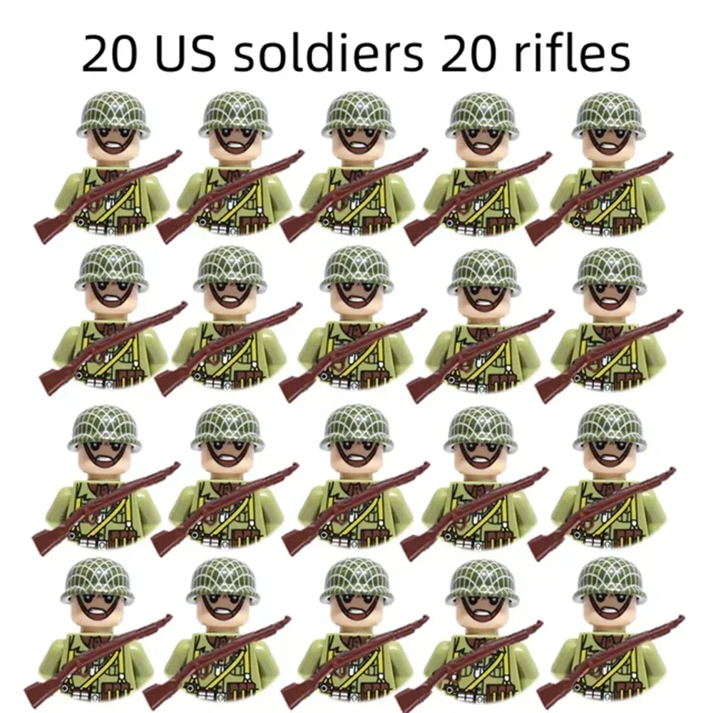 20 Stück WWII Sowjetische Soldaten Militärfiguren, Armee-Männer Bausatz-Modellspielzeug, Schlachtfeld-Kampf-Sammlung, Militärisches Geschenk – Detail 1