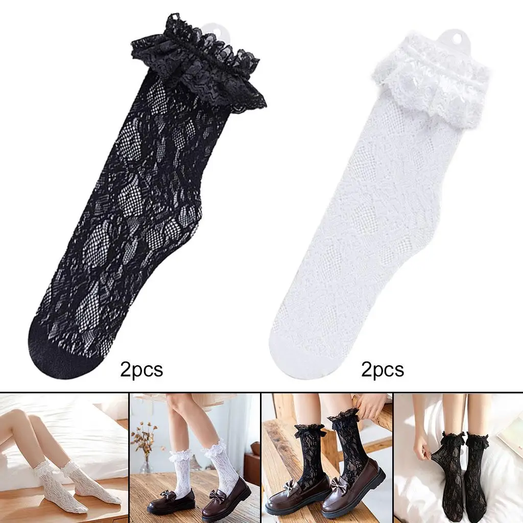 1 زوج الدانتيل الكاحل الجوارب لينة مرنة تمتد شير لطيف تقليم النساء فتاة الأميرة #5