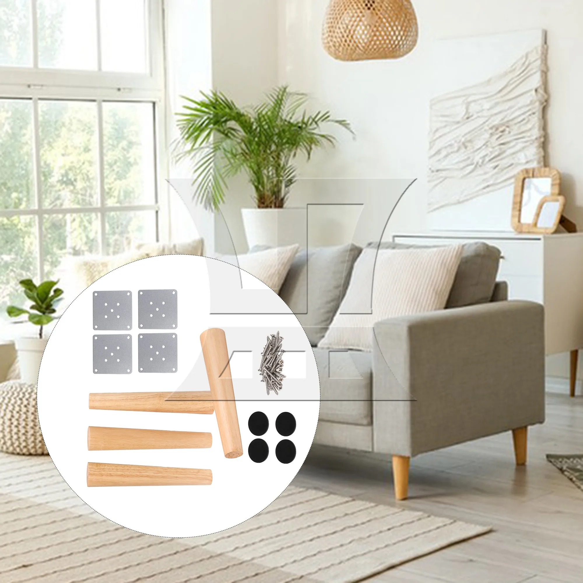 

BQLZR 4 шт. ножка для мебели из массива дерева 30x6x3,5 см для ножки шкафа для обуви, ножки для серфинга