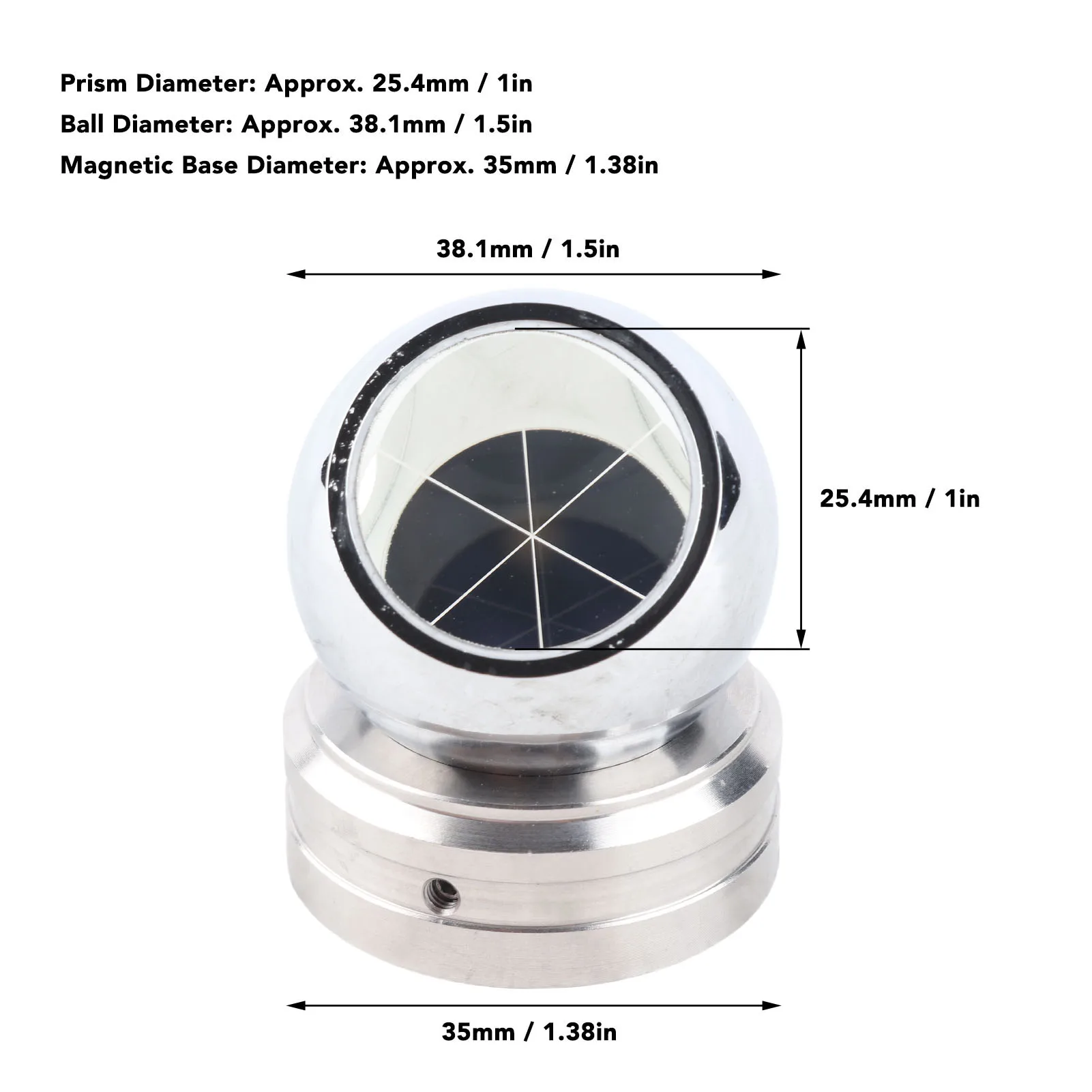 Total Station Spherical Prism Compact Total Station Ball Prism Multifunctional for High Speed Rail Shipbuilding Measurements