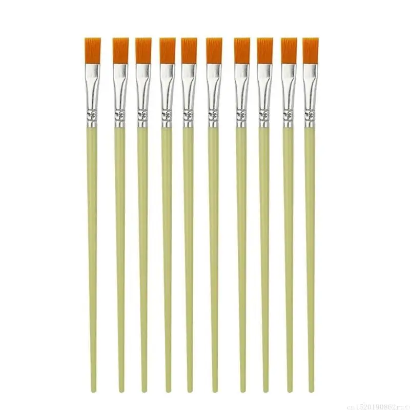 D5BB 10 Chiếc Cọ Sơn Nghệ Thuật Vẽ Tay Nylon Nghệ Sĩ Bàn Chải Acrylic Cho Sơn Acrylic