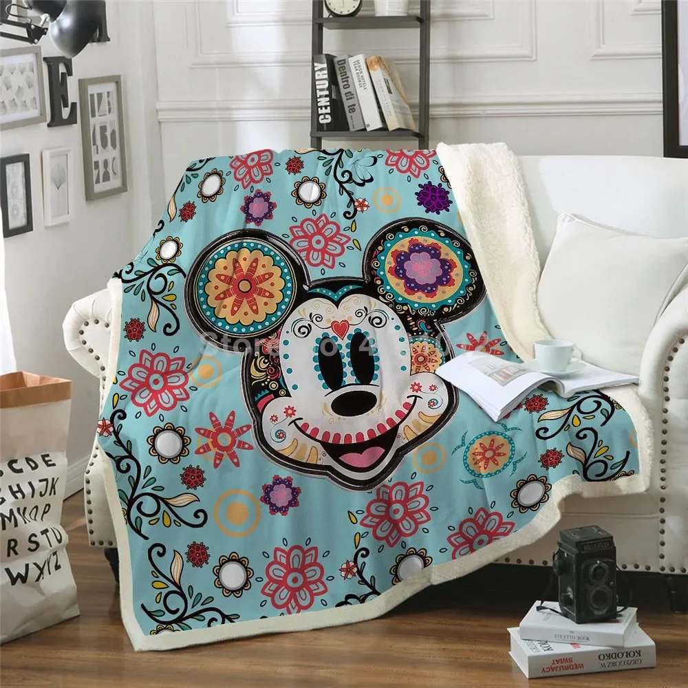 Disney Blau Bunte Mickey Mouse Minnie Niedliche Kinderdecke Überwurf für Bett Sofa Dekor Fleece Nickerchen Decken Jungen Mädchen Kinder Geschenk