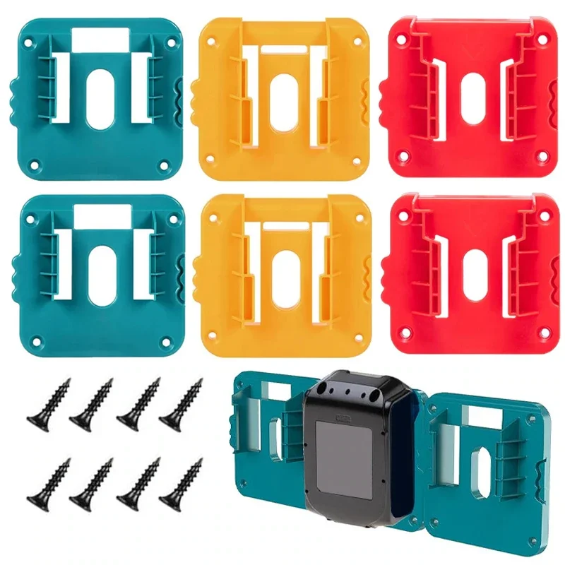 5PCS Holder Wall Mounts Battery Storage Rack for Makita/Milwaukee/Dewalt 18V 20V Li-ion Battery Display Hanger Dock Buckle