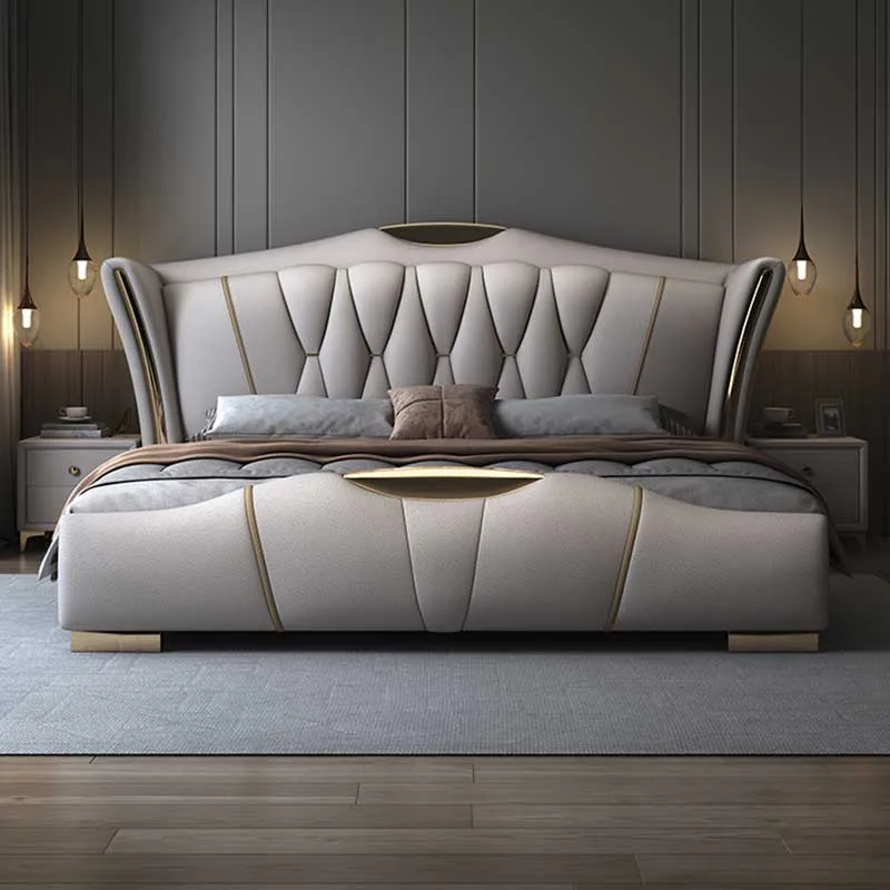 Cama doble nórdica De gama alta, impermeable, negra, De lujo, para dormir, marcos De Cama doble modernos, diseño De Reina, conjunto De muebles De