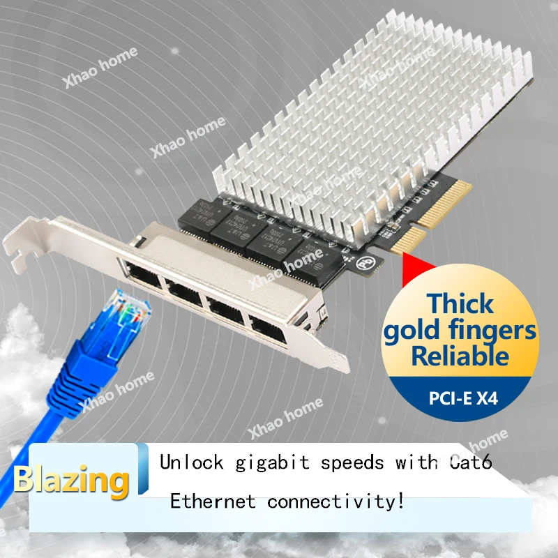 For Realtek RTL8125B PCIe x4 Ethernet Adapter NIC Network Quad Ports Card 2.5G Gigabit Ethernet Lan Card 10/100/1000/2500Mbps