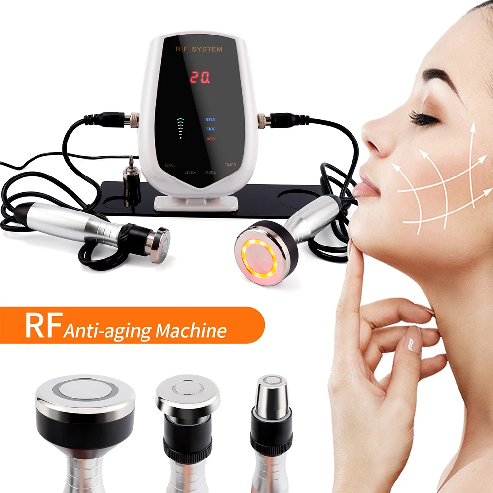 RF Radio Frequency Skin Massager 3 Heads for Eye Face Body Lifting Tighten Skin Rejuvenation Beauty Machine