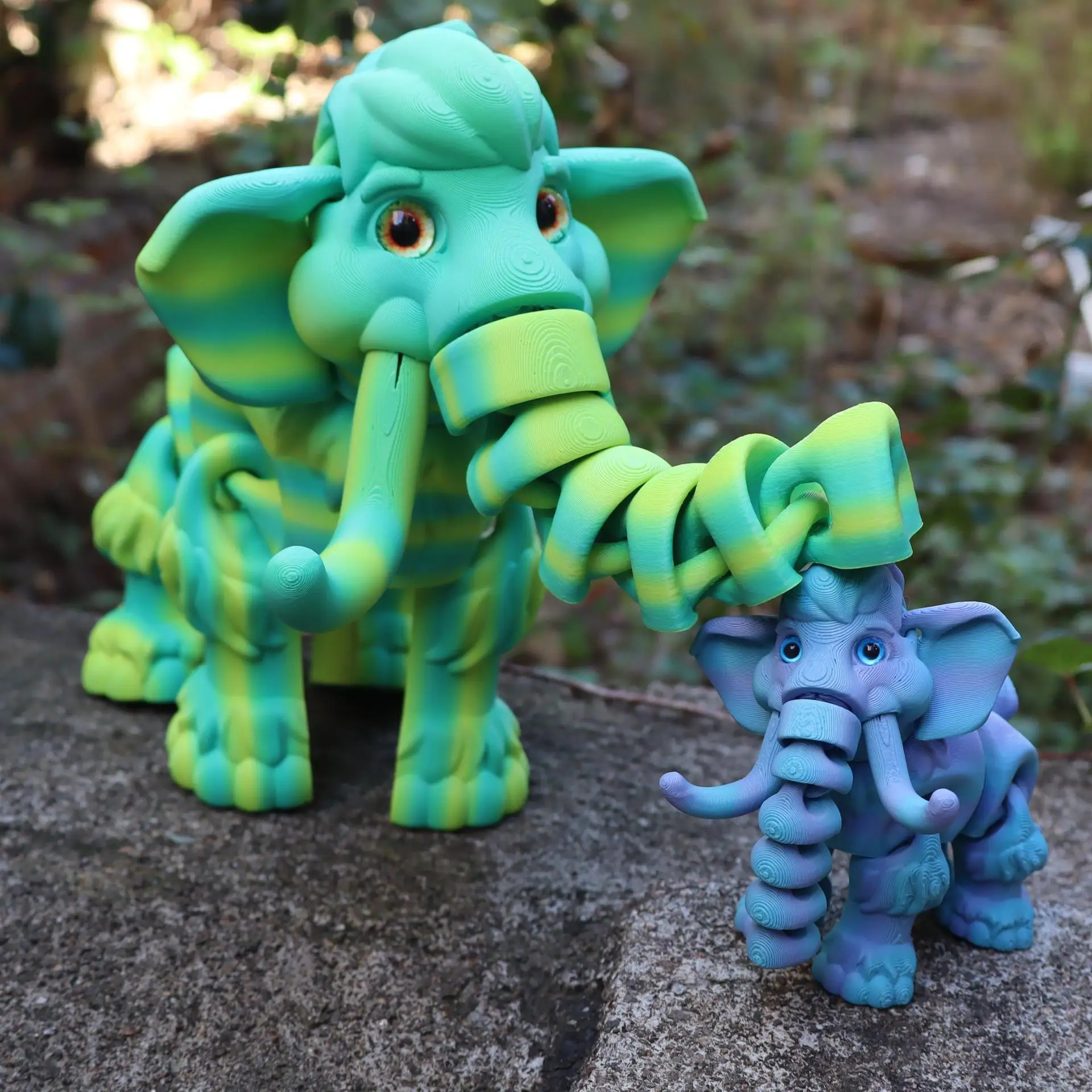 

31.5cm 3D Printed Cute Movable Mammoth Model Simulation Elephant Joint Craft Creative Desktop Ornament Toy For Kids Home Gift