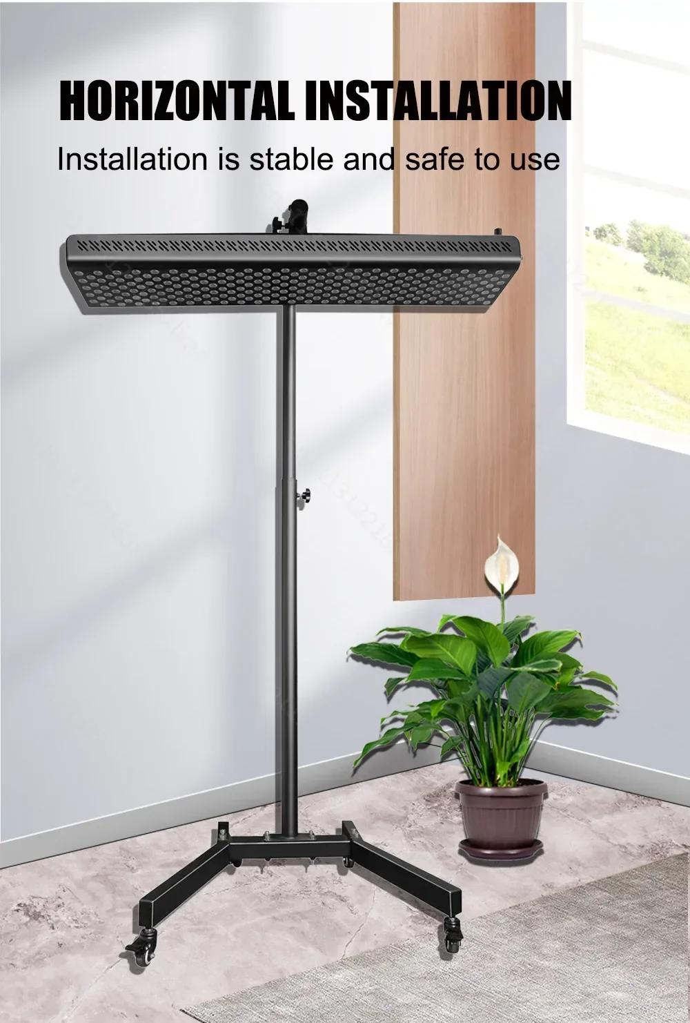 For Medium Red Light Therapy Panels Support Horizontal And Vertical Mobile Stand With Wheels