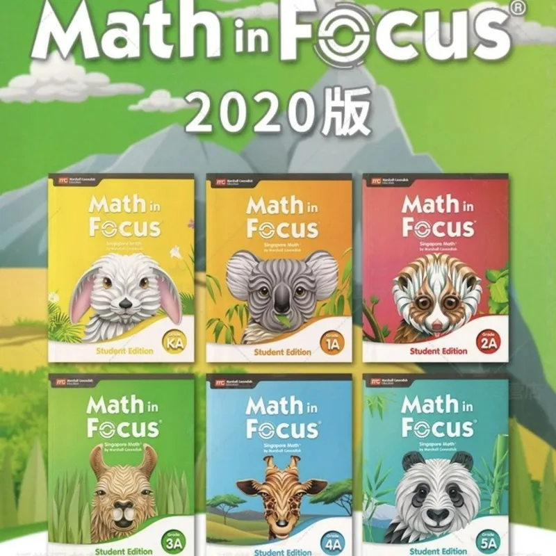 2 Books Set Math in Focus KA-5B Singapore Math Textbook and Exercise Book English Original Math Learning Books for Teenagers