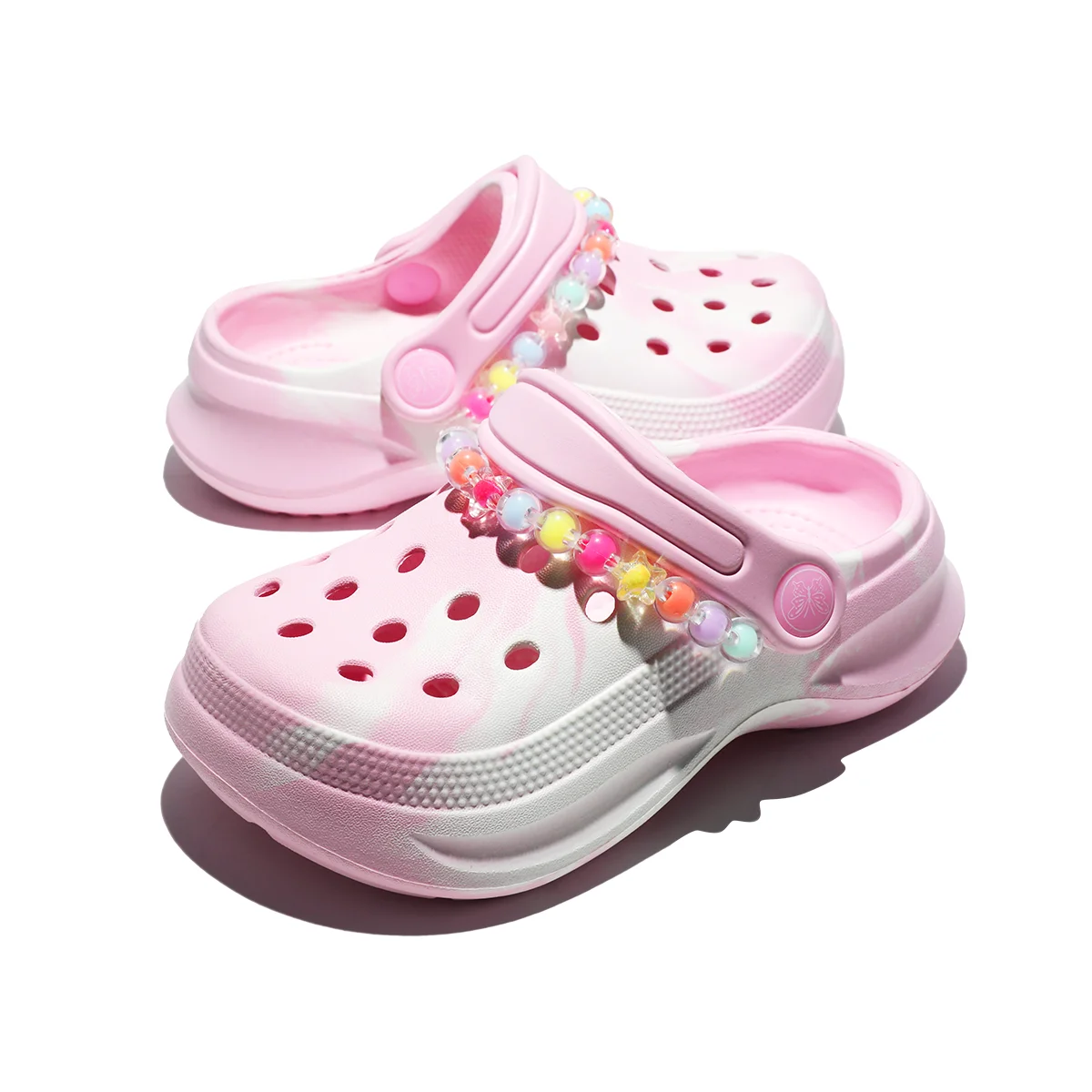 Kids Slip-On Clogs and Mules - Breathable, Waterproof, EVA Garden Shoes with Decorative Chain for Beach and Everyday Wear 168