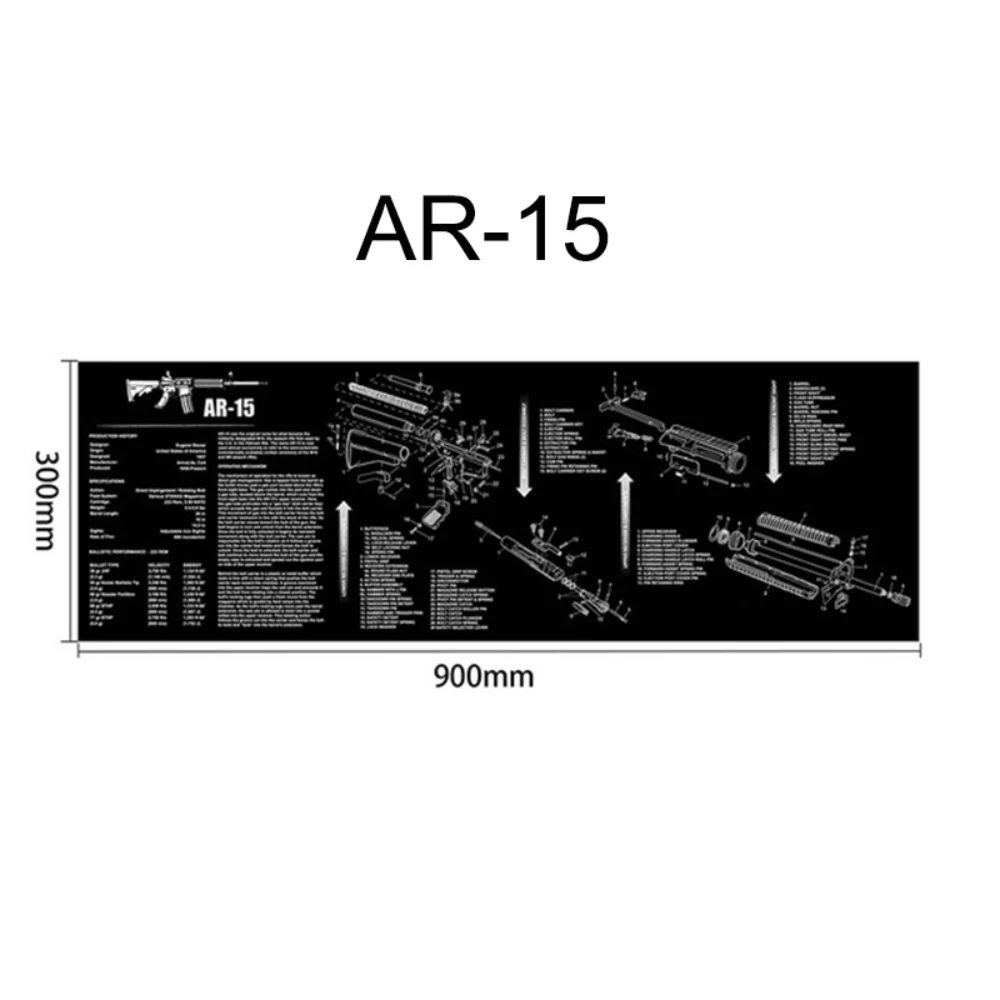 Tactical Gun Cleaning Rubber Mat Mouse Pad For AR15 AK47 Remington870 Glock 1911 P365 P320 CZ-75 CZ SHADOW 2 SA HK USP