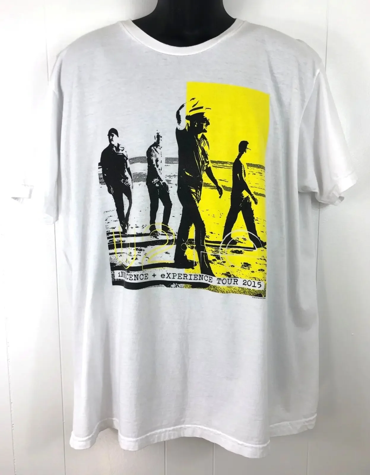 U2 Innocence & Experience 2015 Concert Tour White T-shirt Men's Size 2XL