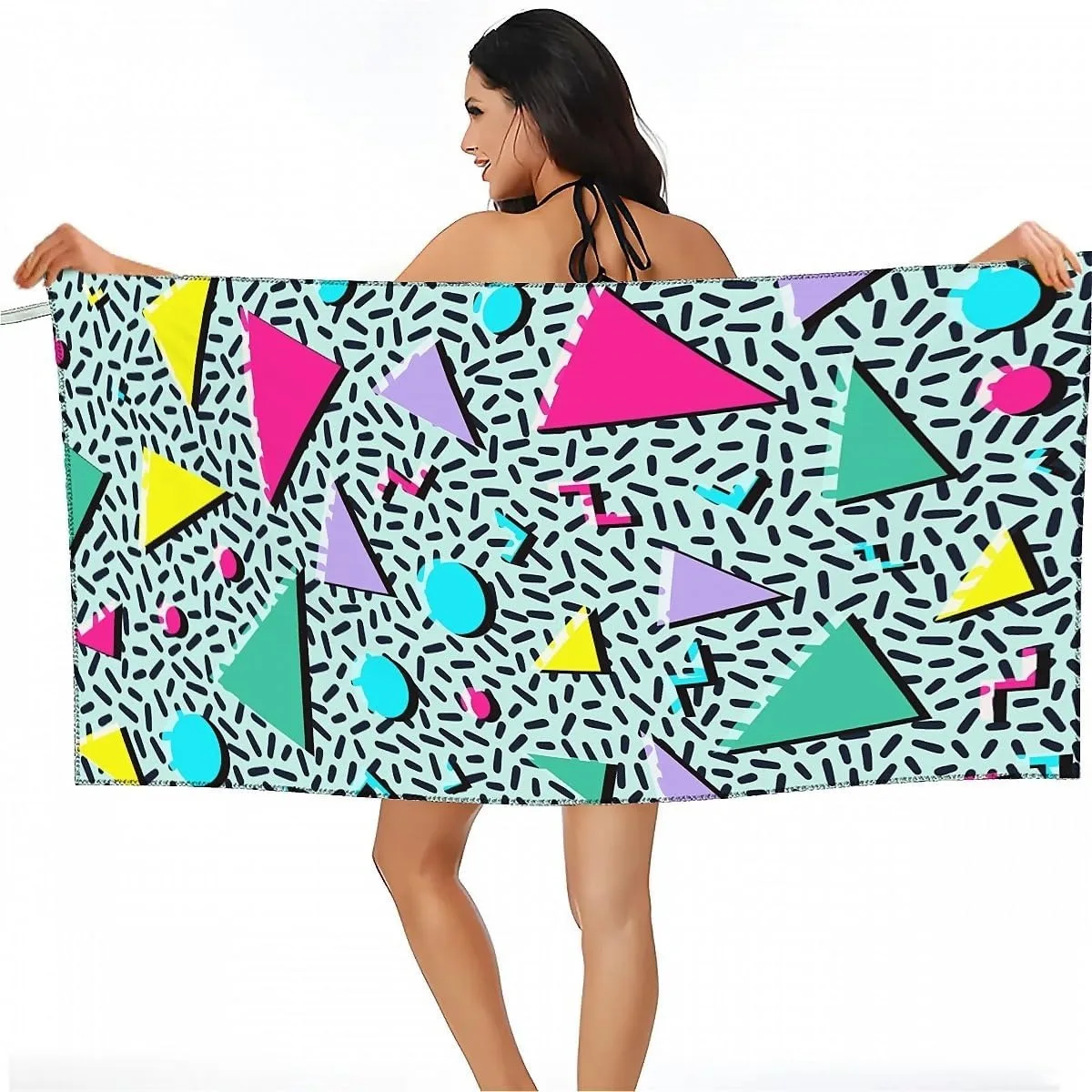 

Geometry pattern Beach Towel for Family stuffs friends Gifts Quick-Dry Sand free For Bath Yoga Beach Camping Swimming GYM travel