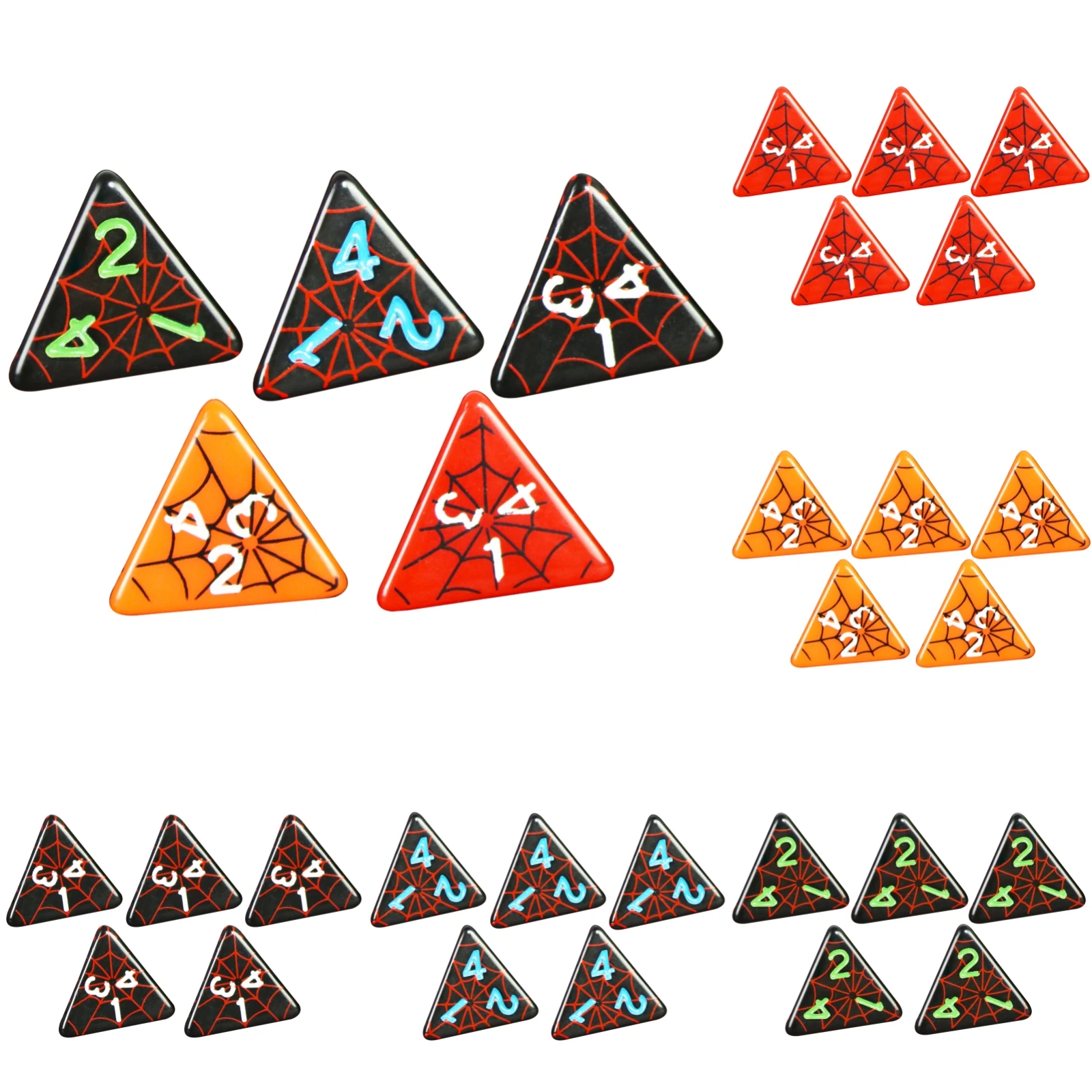 

5 шт./компл. многогранные игральные кости D4 с шелковым рисунком паутины для настольной игры DND RPG