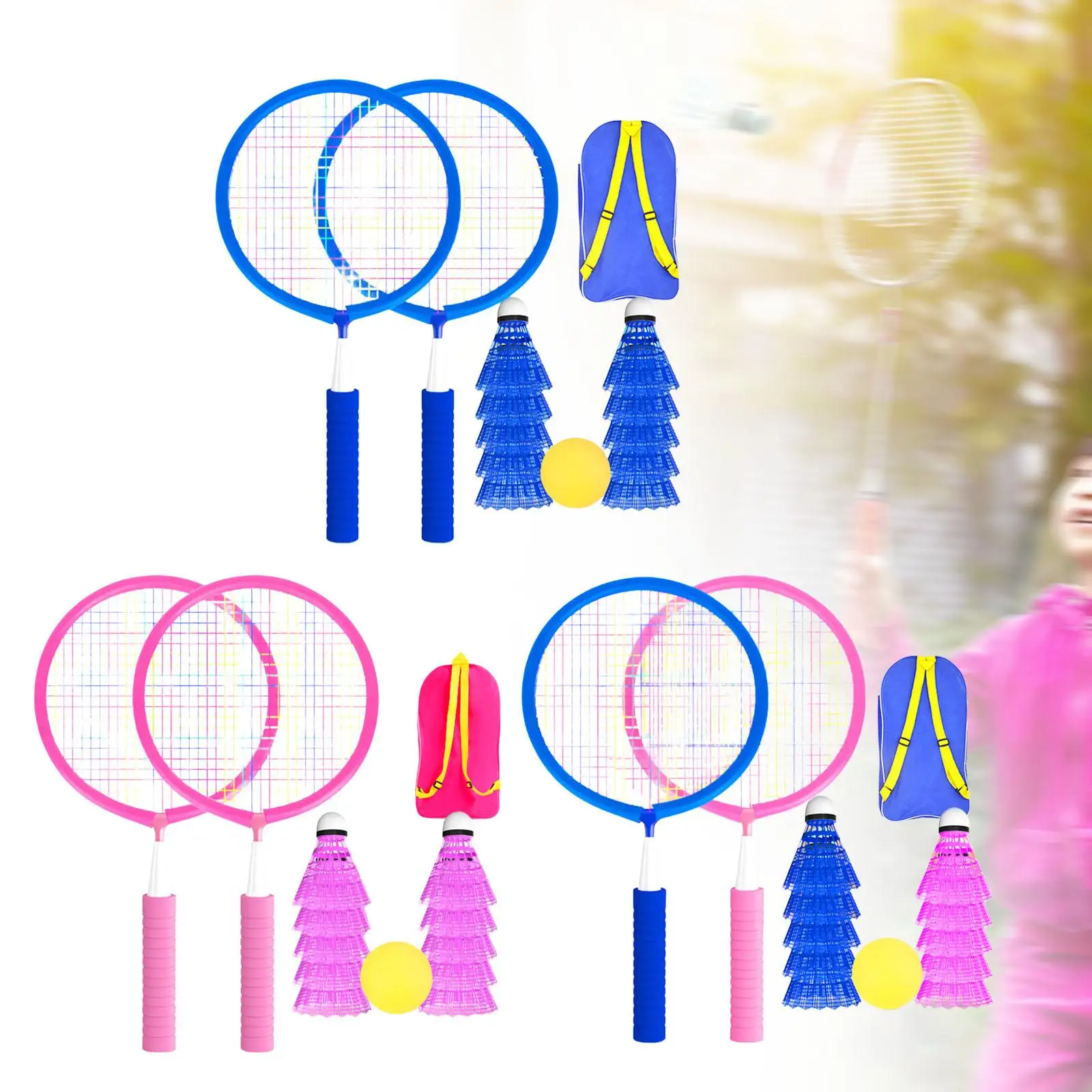 

Kids Badminton Set Badminton Racket with Ball and Shuttlecock 2 Player Sport