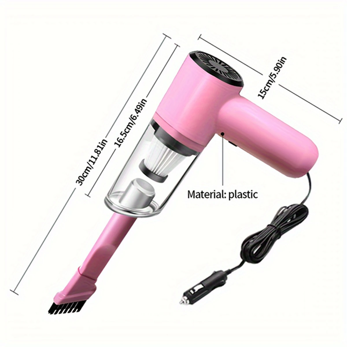 Pink Car Vacuum Cleaner 3100Pa Super Suction Super High Power Wet And Dry Cleaning Cat Hair Pet Hair Portable Mini-handheld