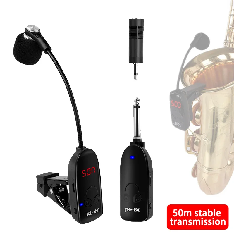 Wireless Instruments Microphone Wireless Receiver Transmitter,160ft Range,Plug and Play,Great for Trumpets